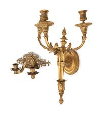 Two Continental Gilt Bronze Sconces