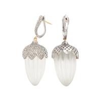 ROCK CRYSTAL AND DIAMOND ACORN EARRINGS