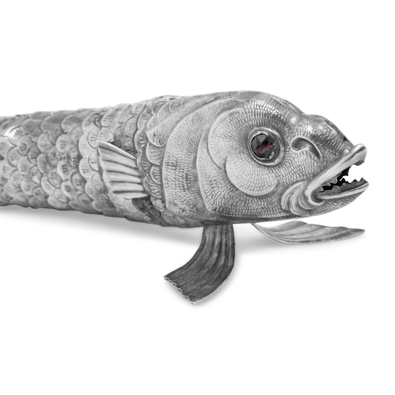 A Large Spanish Silver Articulated Fish
