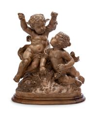 A Louis XV Style Terra Cotta Figural Group