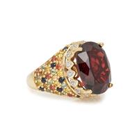 GARNET, DIAMOND AND MULTIGEM RING