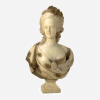 After Felix Lecomte (French, 1737-1817) A Marble or Alabaster Bust of Marie Antoinette, late 19th/early 20th century