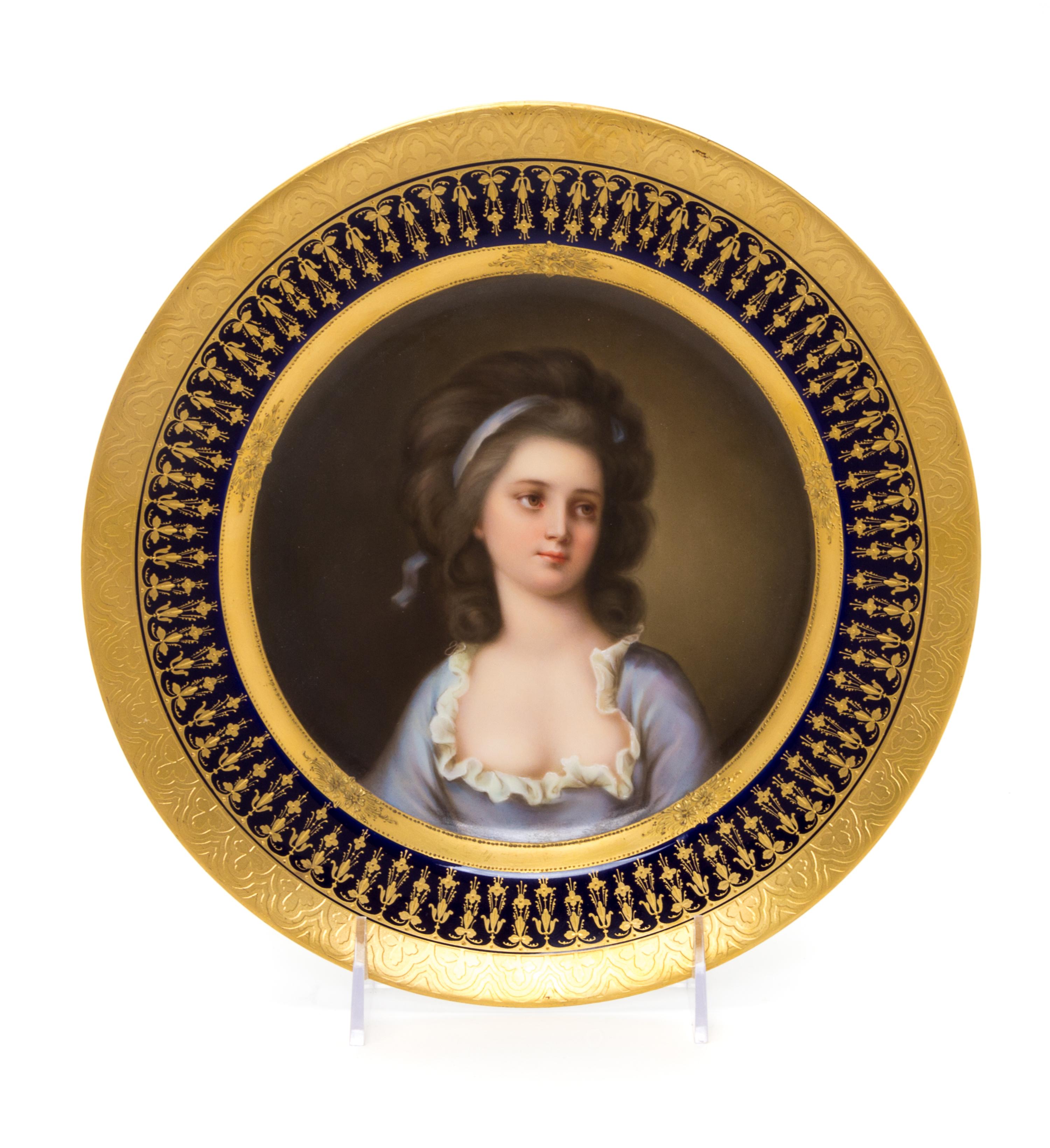 A Vienna Porcelain Cabinet Plate Diameter 9 1/2 inches.