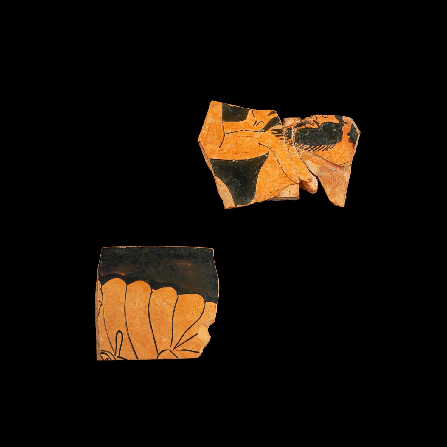 52 Attic and Etruscan Red-Figured Vase Fragments