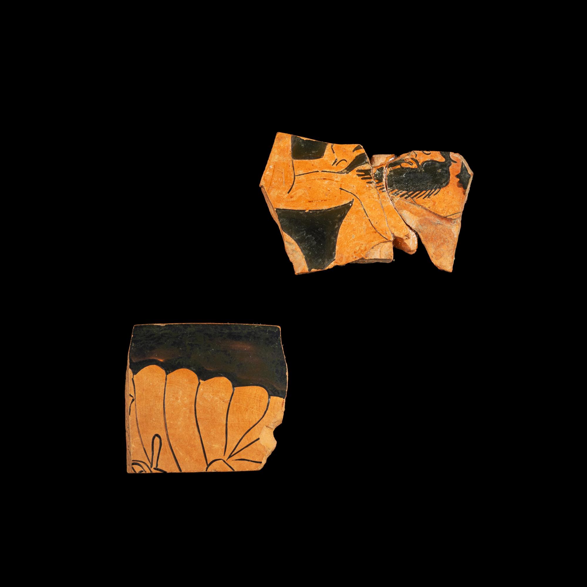 52 Attic and Etruscan Red-Figured Vase Fragments