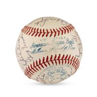 A 1945 Boston Red Sox Team Signed Autograph Baseball