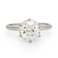 Diamond and White Gold Solitaire Ring