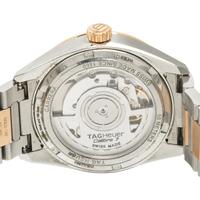 TAG HEUER, REF. WBN2351 'CARRERA' STAINLESS STEEL AND 18K ROSE GOLD DATE WATCH WITH DIAMONDS AND MOTHER-OF-PEARL DIAL