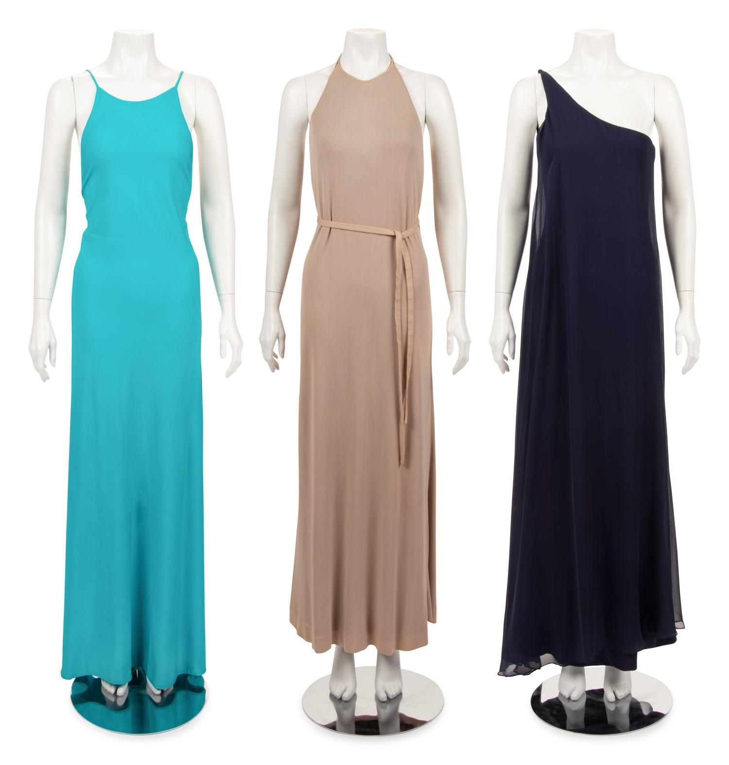 Three Knit Dresses: Two Halston, One Galanos, 1960-70s
