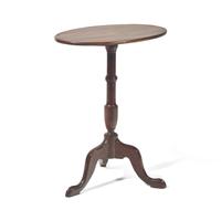 A George III Style Inlaid Mahogany Tilt-Top Candle Stand