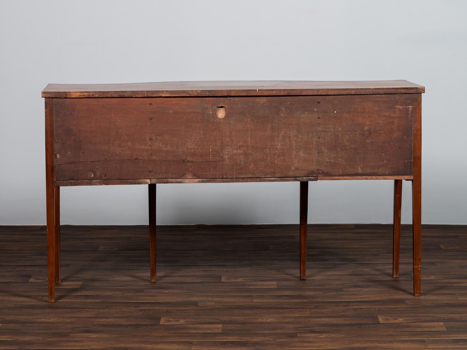 A Federal Figured Mahogany Serpentine Sideboard
