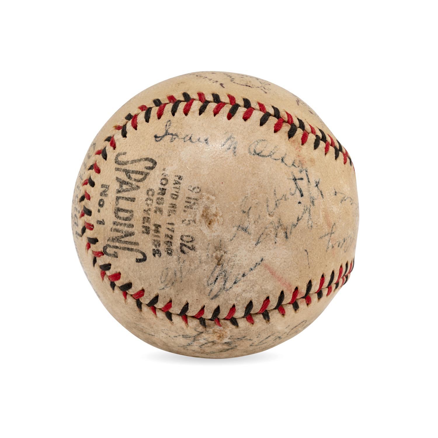 A 1931 Brooklyn Robins Team Signed Autograph Baseball Including Ernie Lombardi Rookie Signature (Beckett Authentication Services)