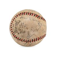 A 1931 Brooklyn Robins Team Signed Autograph Baseball Including Ernie Lombardi Rookie Signature (Beckett Authentication Services)