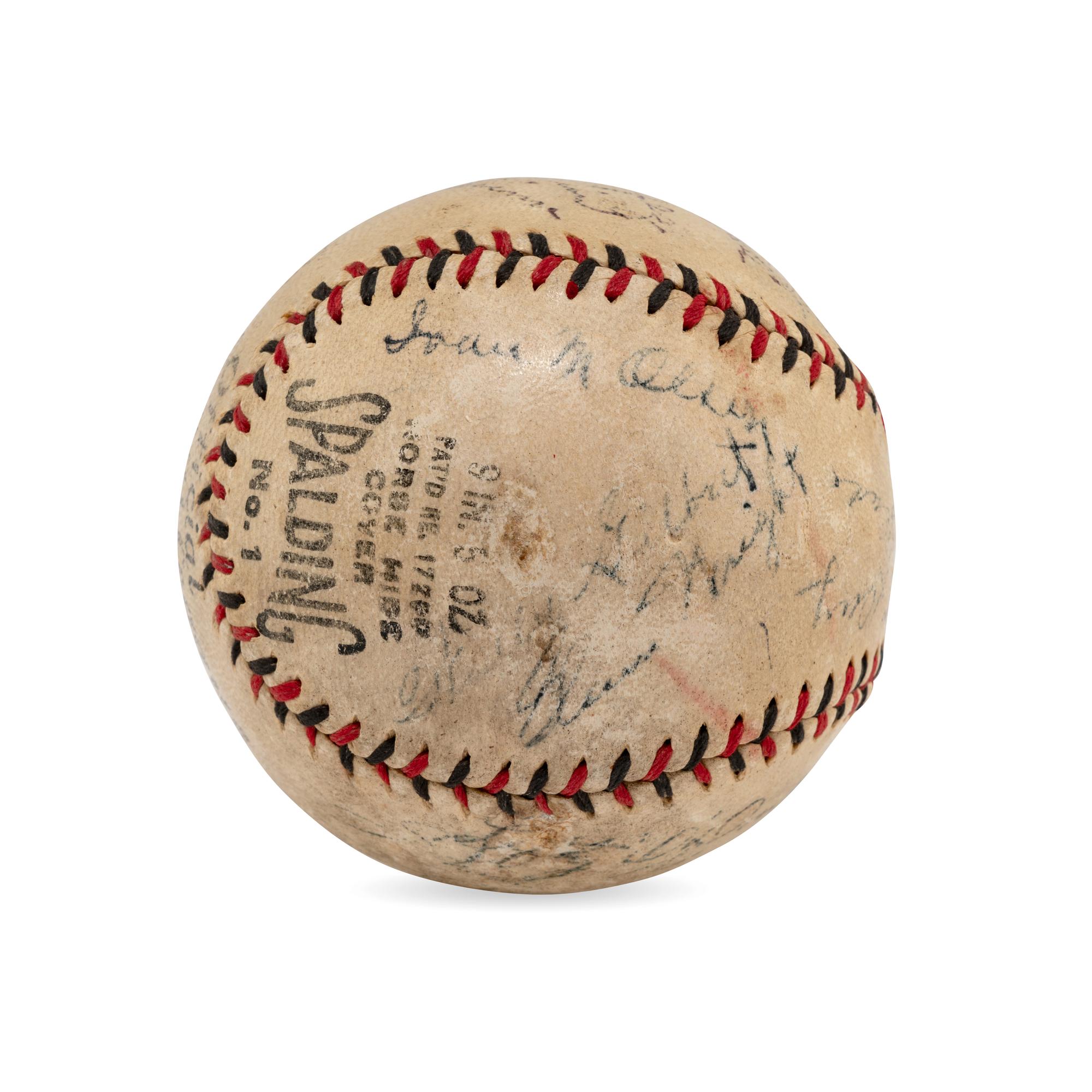 A 1931 Brooklyn Robins Team Signed Autograph Baseball Including Ernie Lombardi Rookie Signature (Beckett Authentication Services)