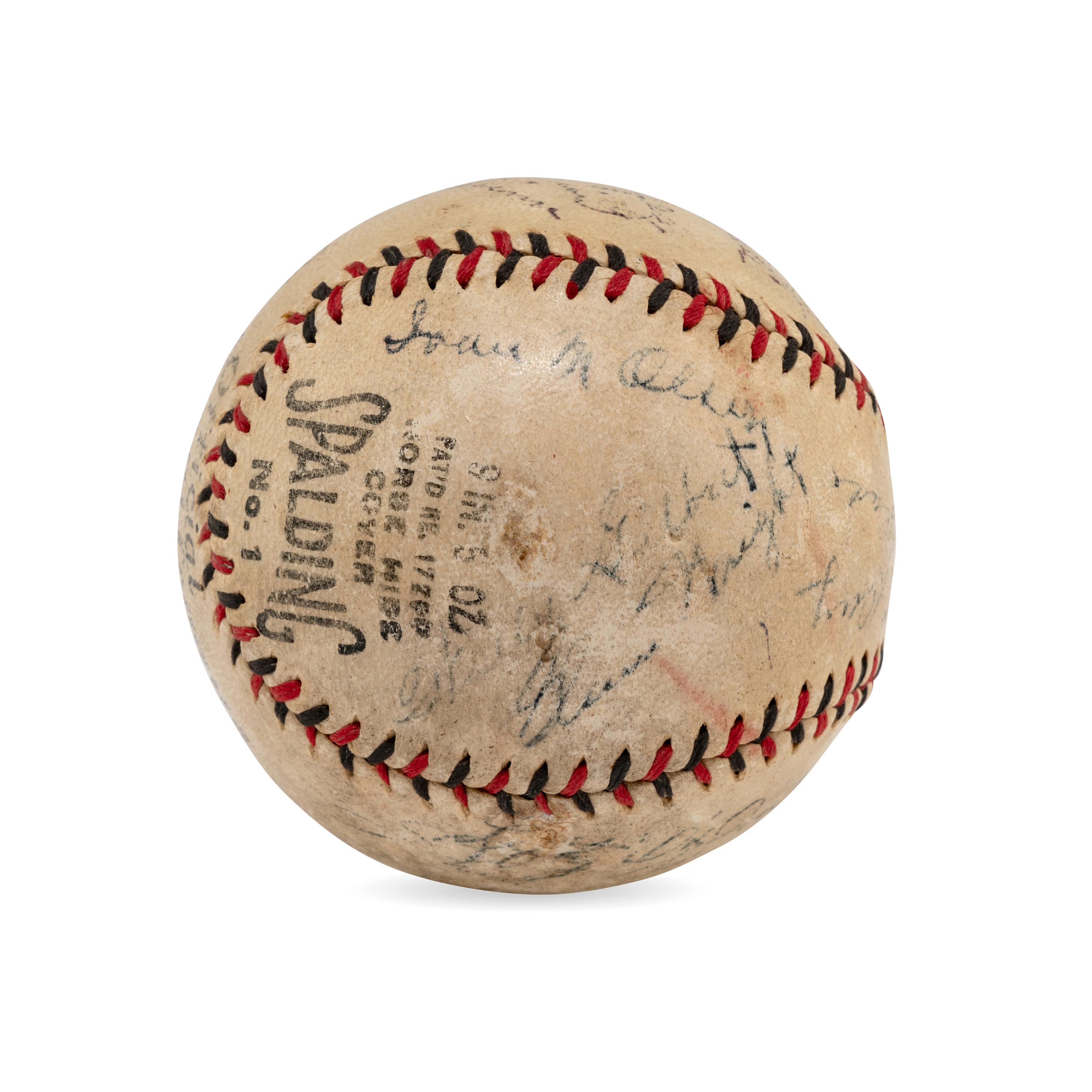A 1931 Brooklyn Robins Team Signed Autograph Baseball Including Ernie Lombardi Rookie Signature (Beckett Authentication Services)