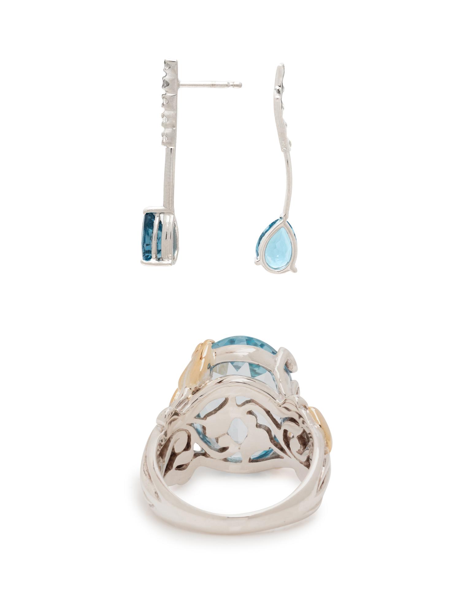 COLLECTION OF BLUE TOPAZ JEWELRY