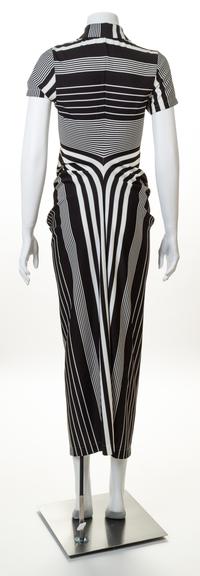 A Comme des Garcons Black and White Striped Polo-Style "Bump" Dress, Size small.