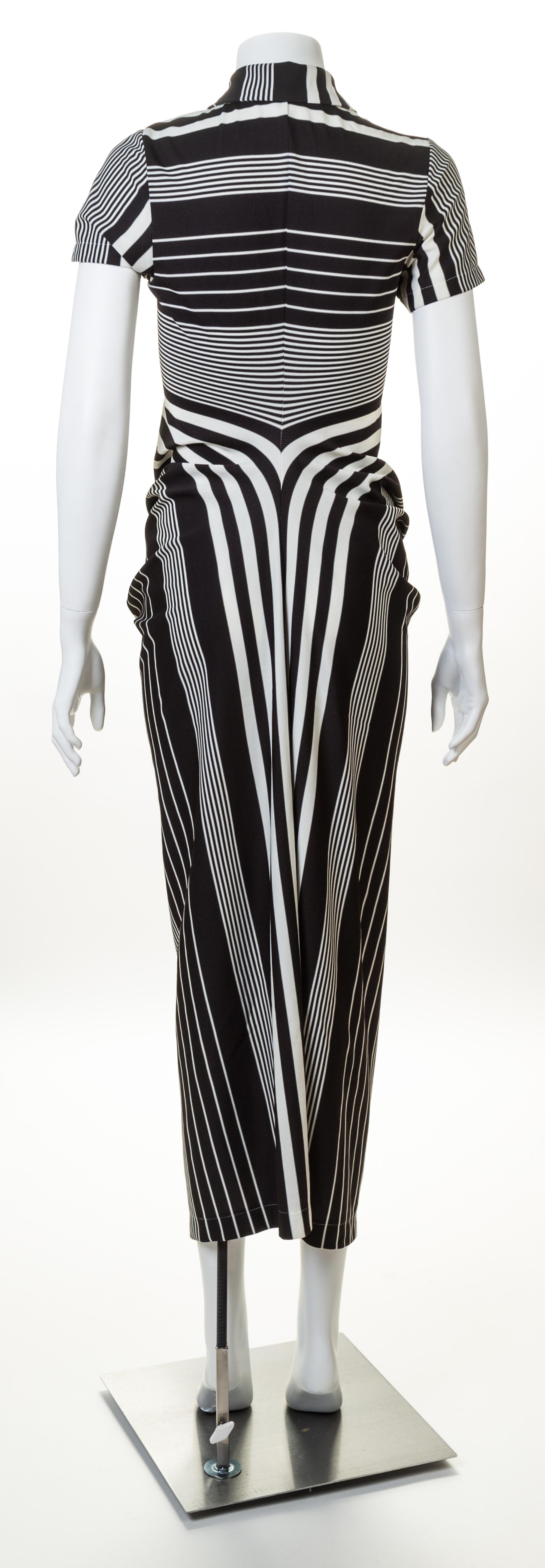 A Comme des Garcons Black and White Striped Polo-Style "Bump" Dress, Size small.