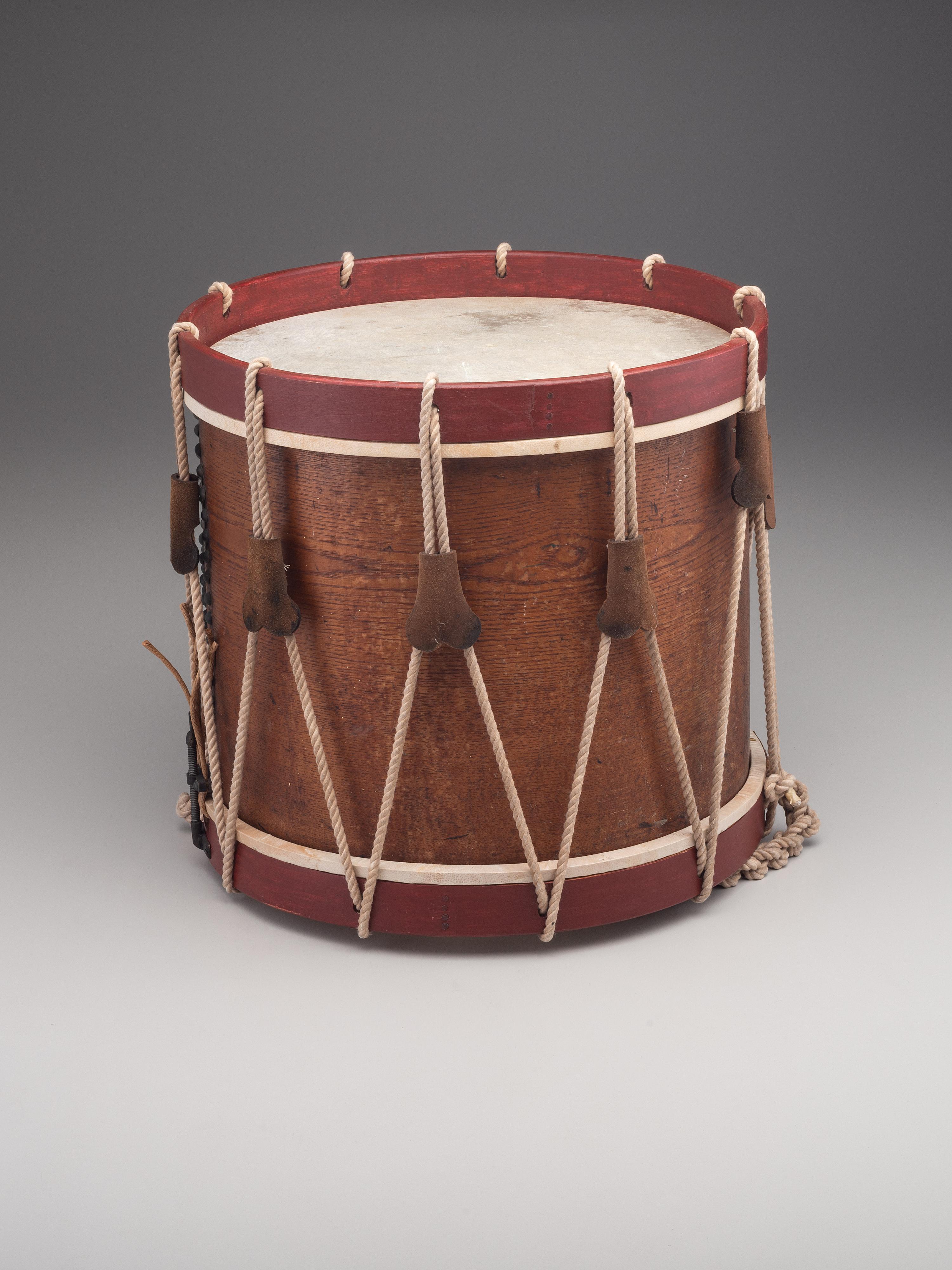 [MILITARIA]. Painted Marine Corps drum, possibly Mexican-War. Manufactured by William Ent, Germantown, PA, ca 1840s.