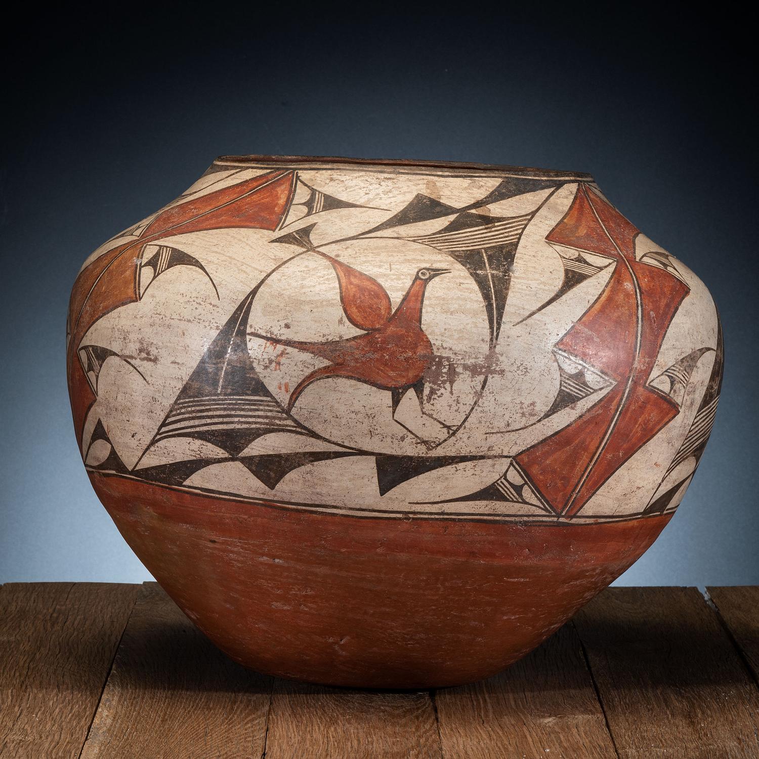 Zia Polychrome Pottery Olla, with Birds