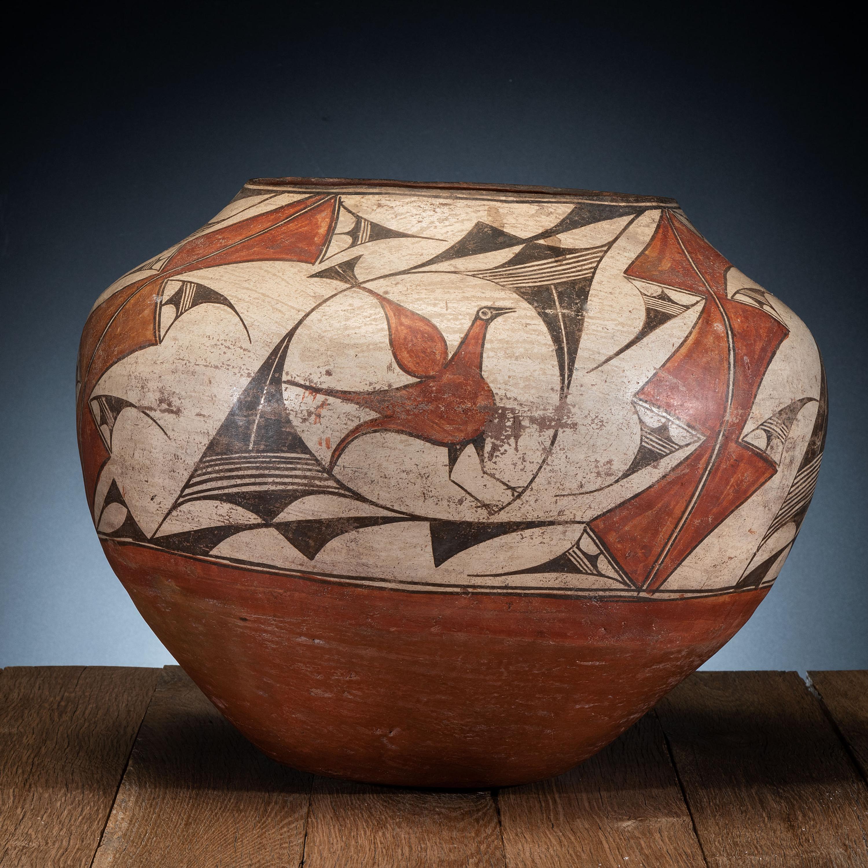 Zia Polychrome Pottery Olla, with Birds
