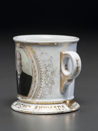 A Photographic Transfer Porcelain Shaving Mug Depicting Mexican Politician Coronel Miguel Ahumada