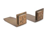 A Pair of Batchelder Tile-Inset Bookends