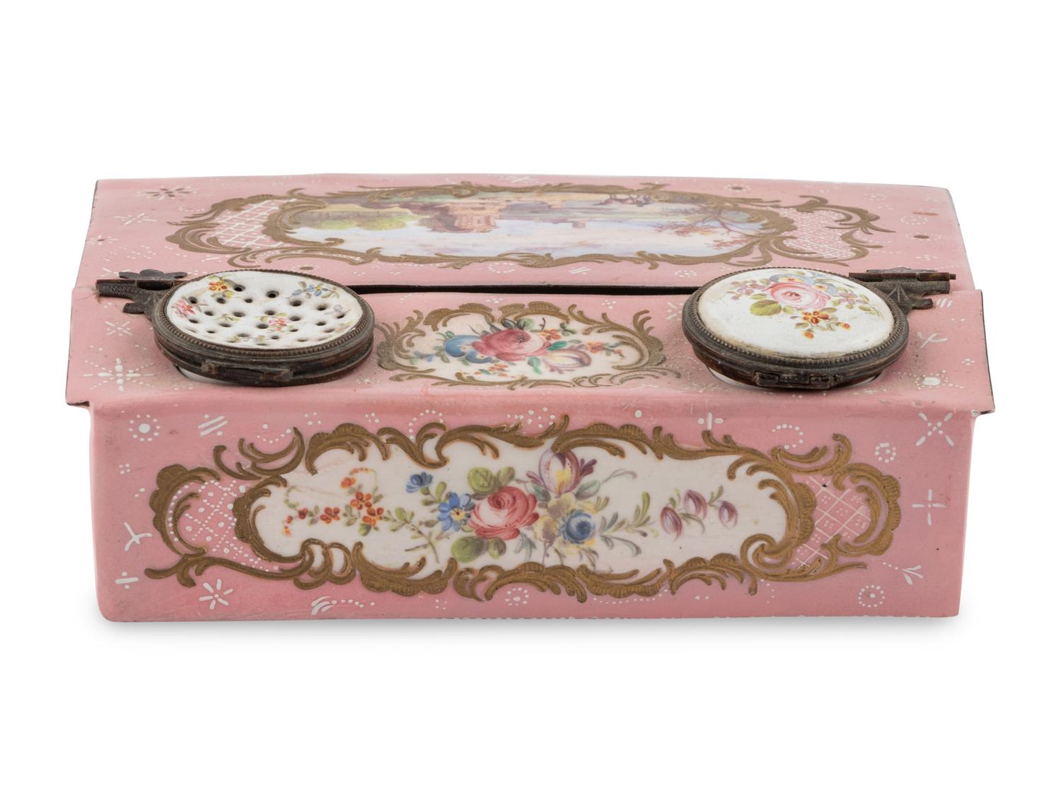 A Staffordshire Enamel Standish