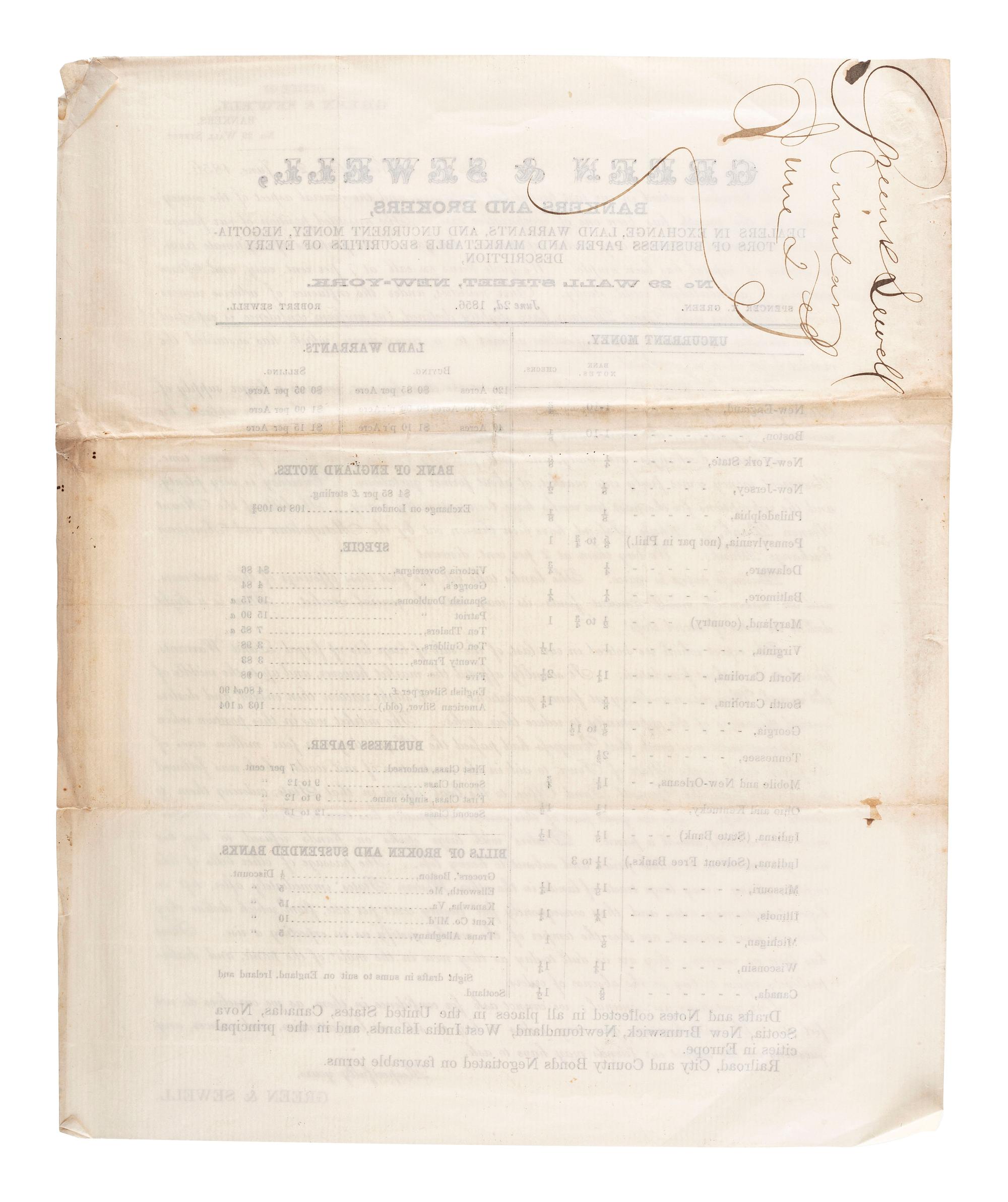 [ILLINOIS]. A group of 5 early Illinois land sale broadsides, comprising: