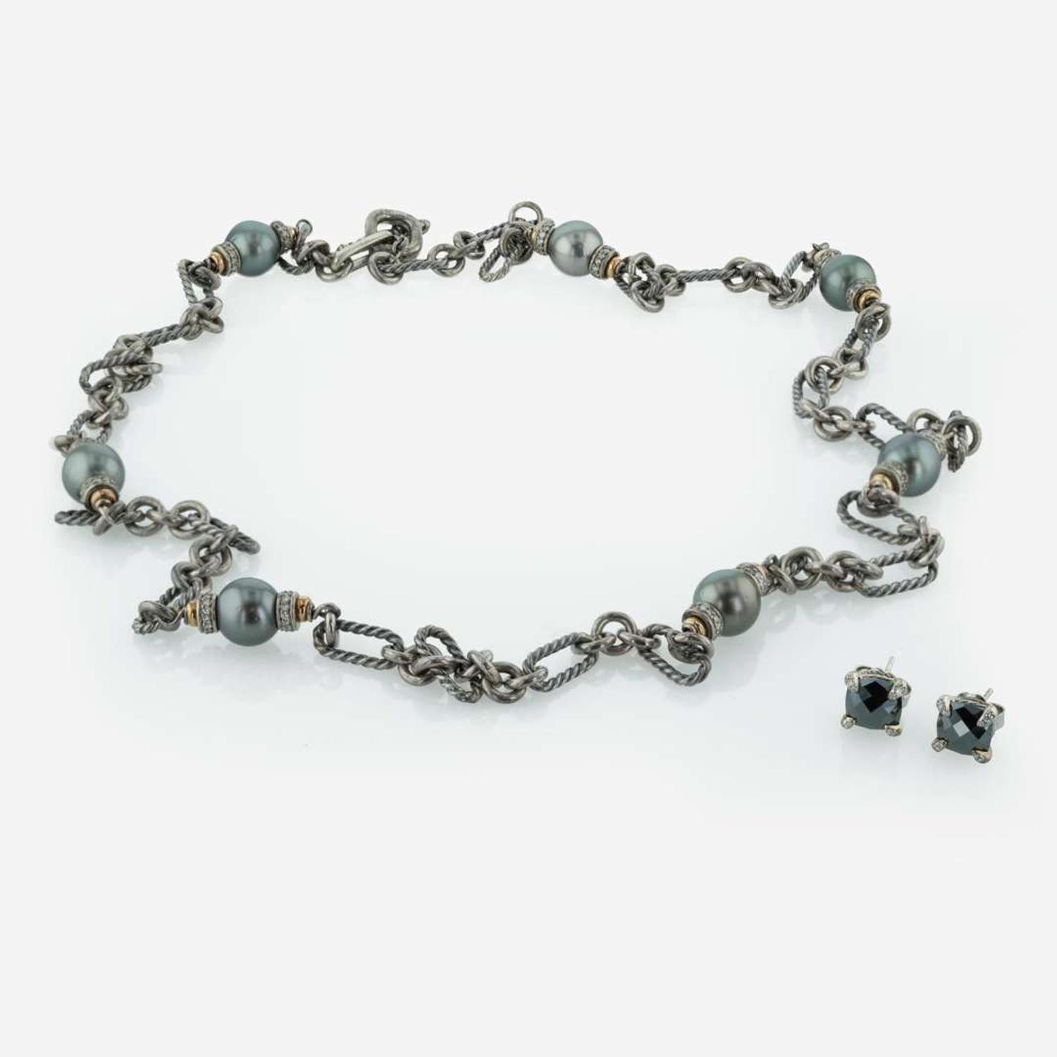 A Set of David Yurman Necklace and Earrings
