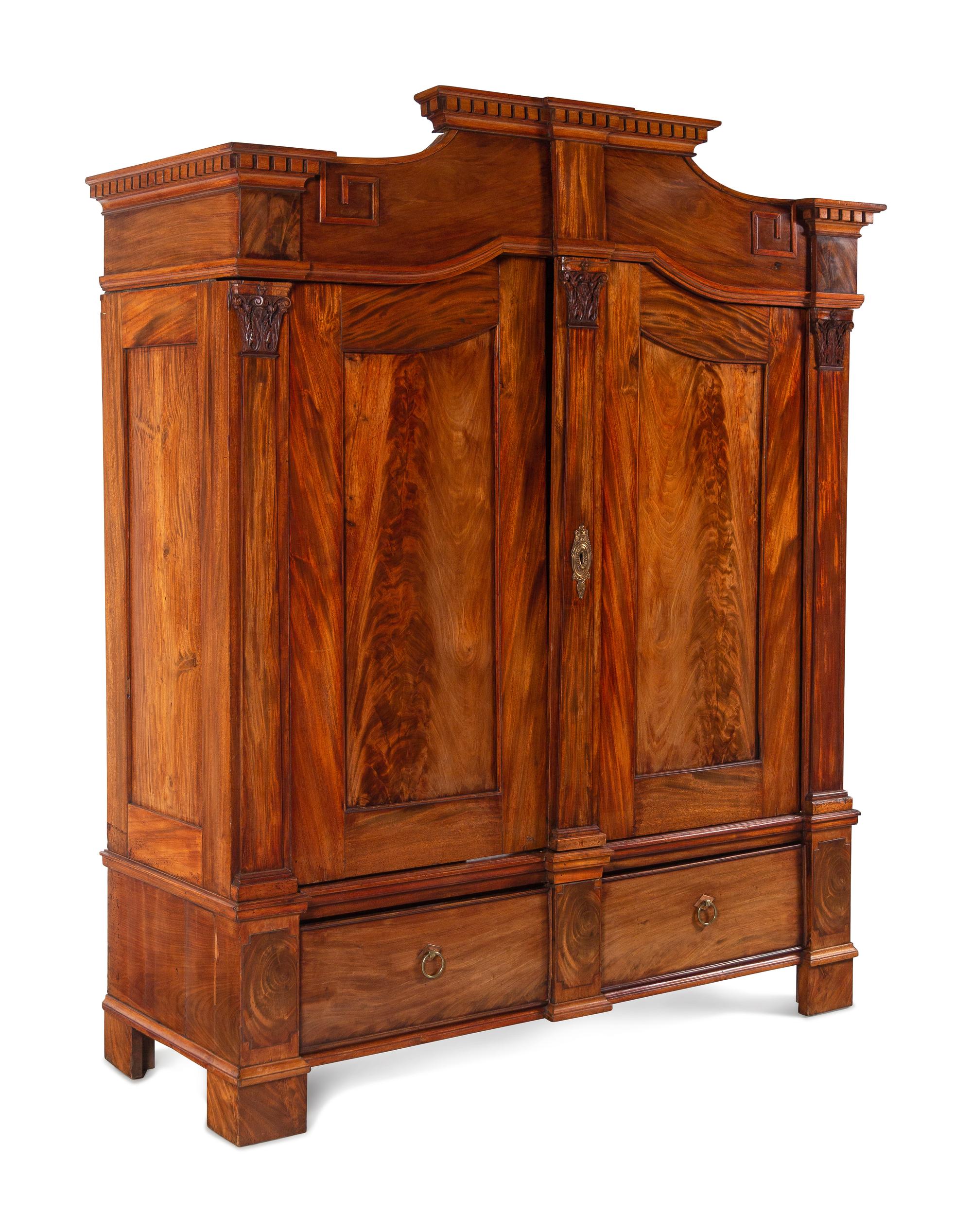 A Continental Mahogany Armoire