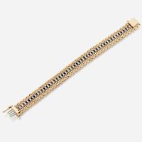 A sapphire, diamond, platinum, and gold bracelet