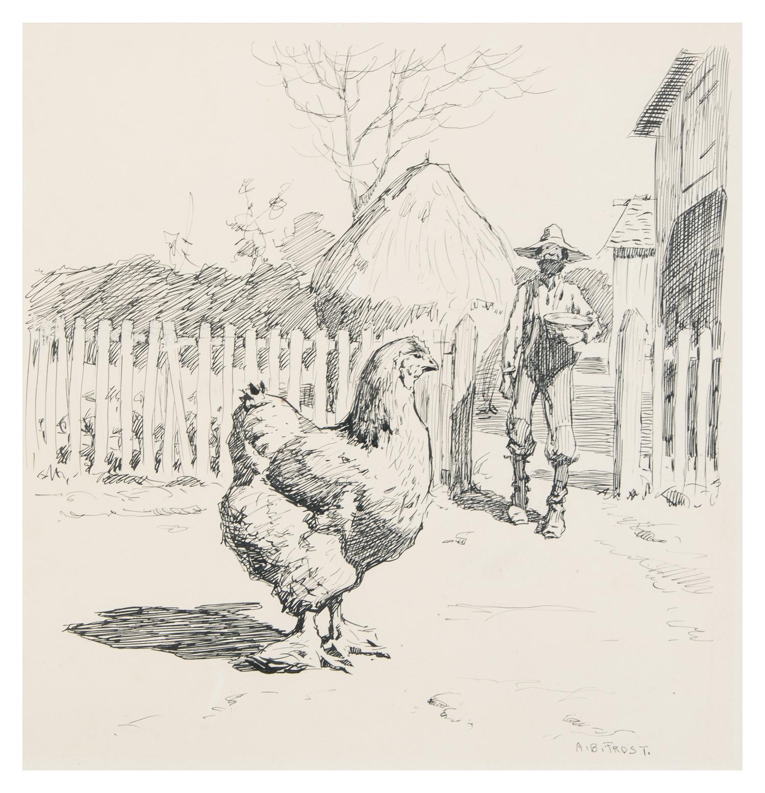 Arthur Burdett Frost Sr., (American, 1851-1928), Farmer and the Chicken