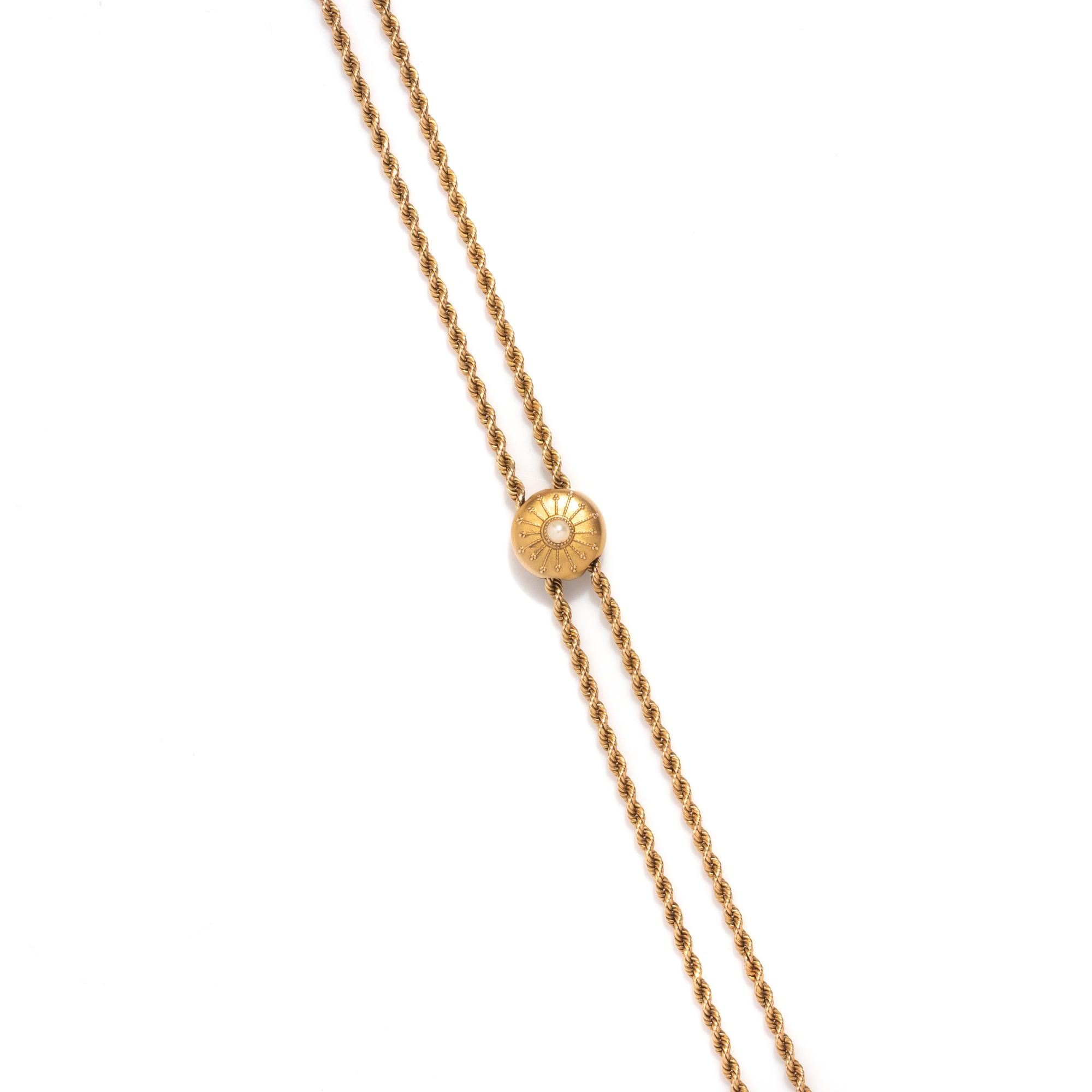 YELLOW GOLD FOB CHAIN NECKLACE