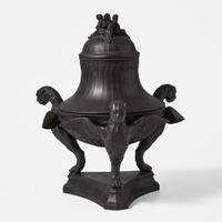 A Wedgwood Black Basalt Tripod Vase and Cover UK, early 19th century
