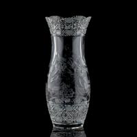 A "Harvard" Cut Glass Vase with Flowers