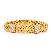 Tiffany & Co., 'Vannerie', Yellow Gold and Diamond Bracelet