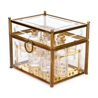 A French Gilt Bronze and Glass Cave à Liqueur