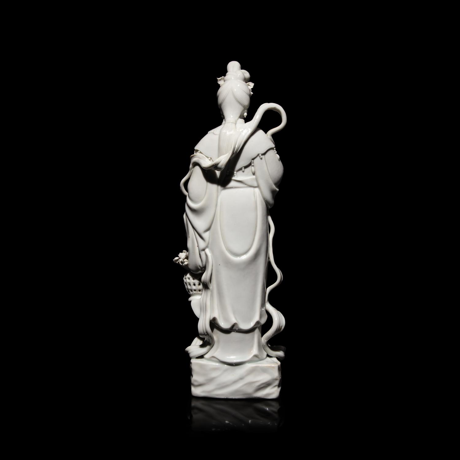 A Chinese Blanc de Chine Figure of a Female Immortal