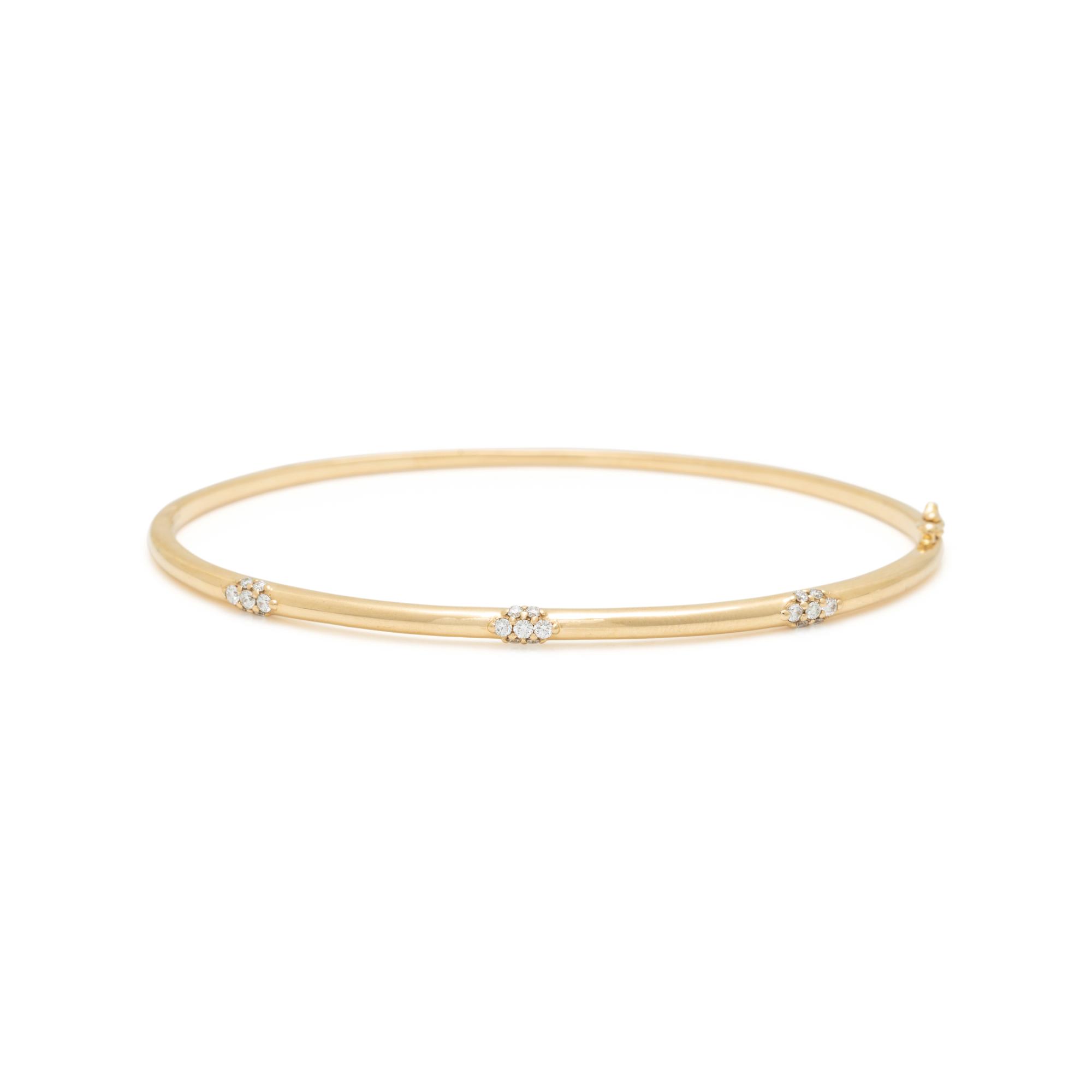 ANNA SHEFFIELD, YELLOW GOLD AND DIAMOND 'CELESTINE' BANGLE BRACELET