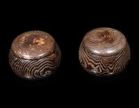 Three Chinese Carved Wood Covered Boxes