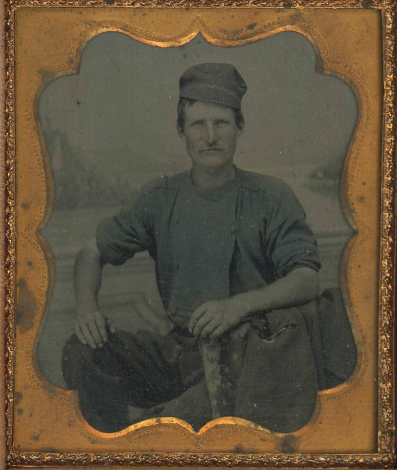 [Ambrotypes and Tintype] Tinted Men in Occupational Shirts