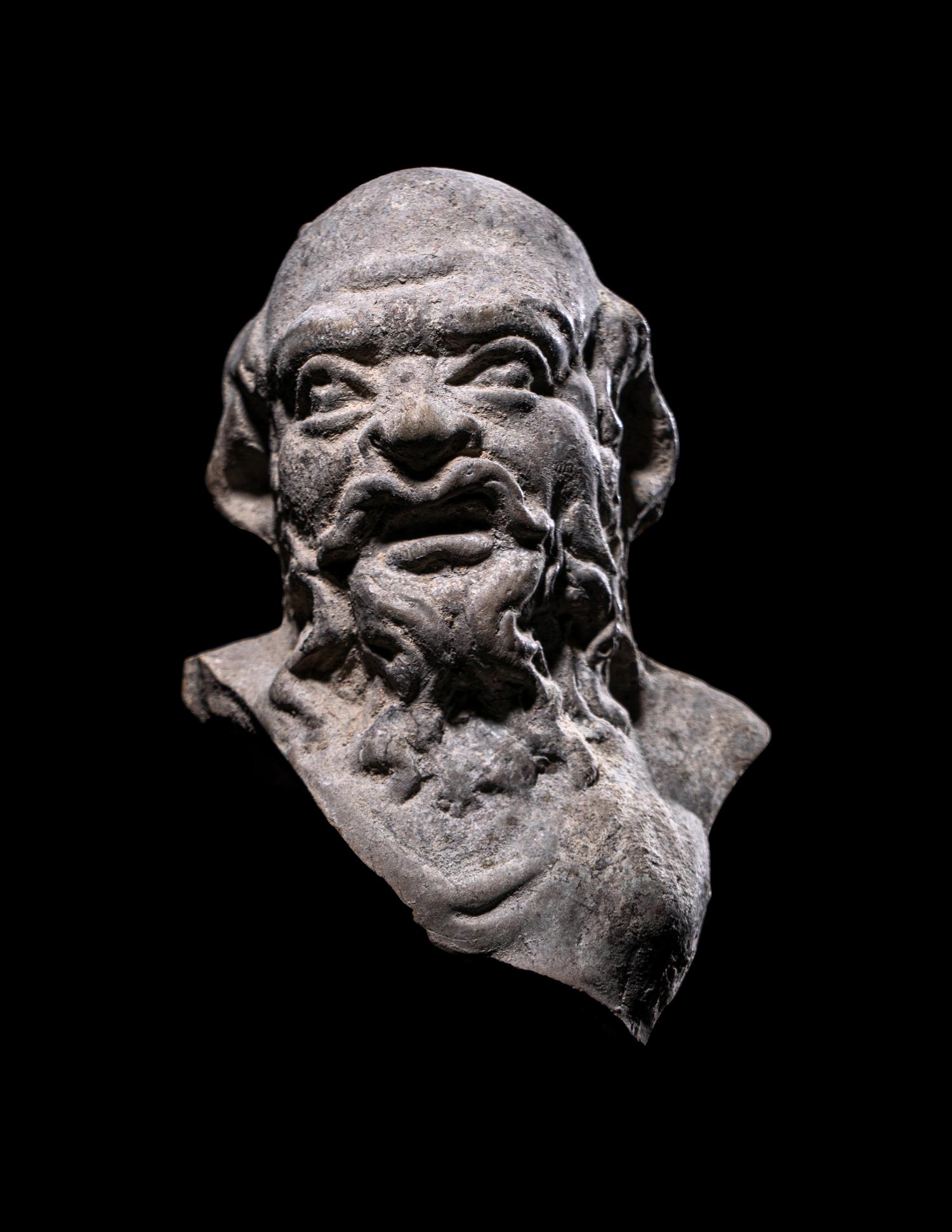 A Hellenistic Terracotta Head of a Satyr