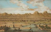 A Set of Five Colored Engravings of Views of China, After Augustin Heckel