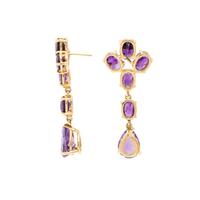 AMETHYST AND YELLOW GOLD BRACELET AND EARRINGS