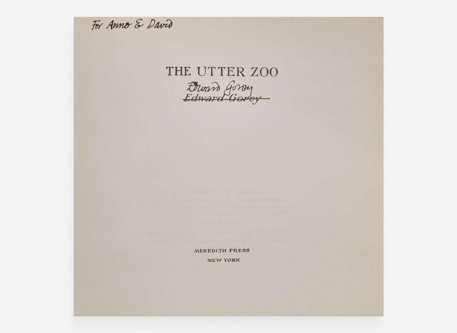 [Children's & Illustrated] Gorey, Edward: The Utter Zoo