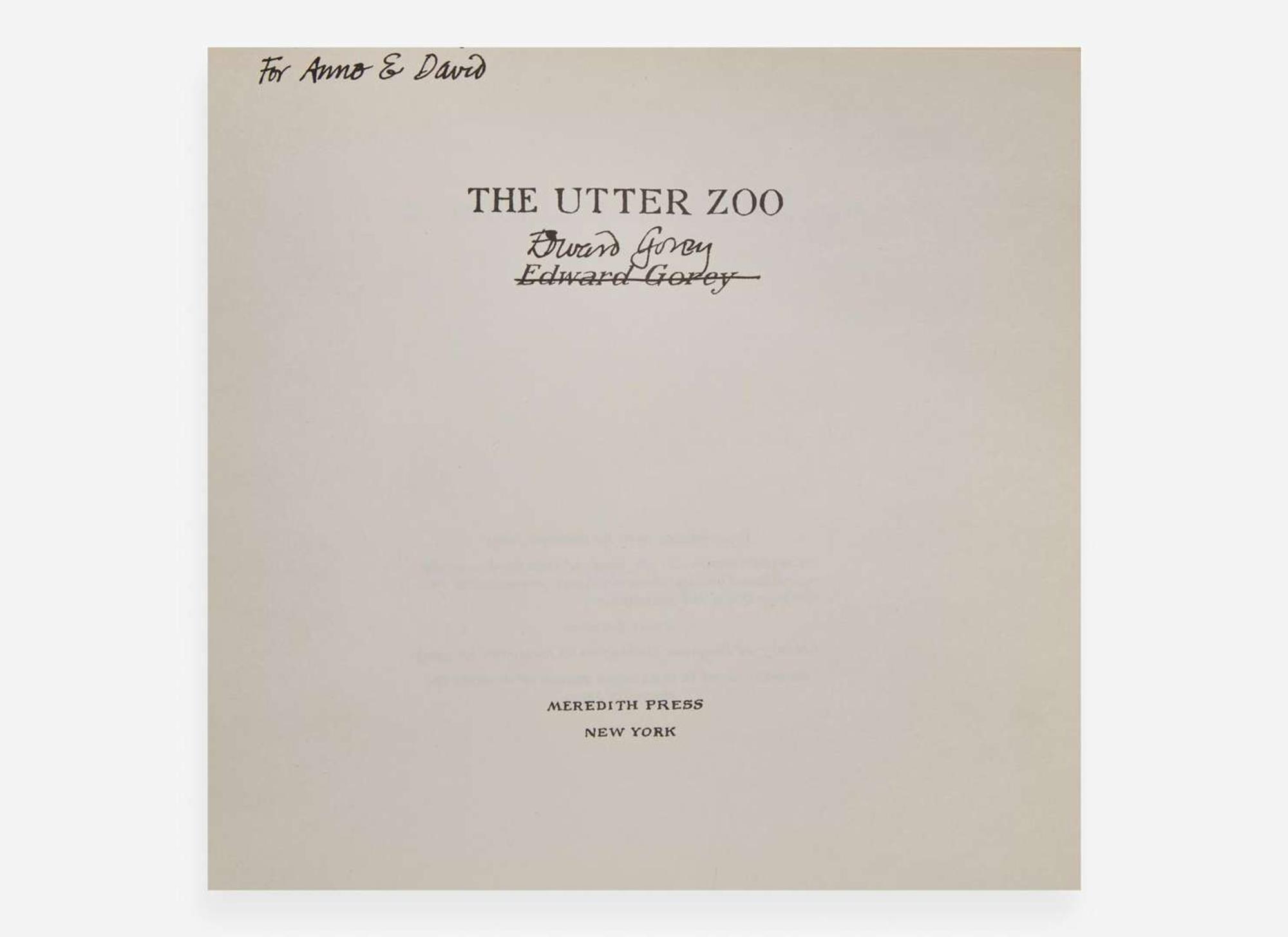 [Children's & Illustrated] Gorey, Edward: The Utter Zoo