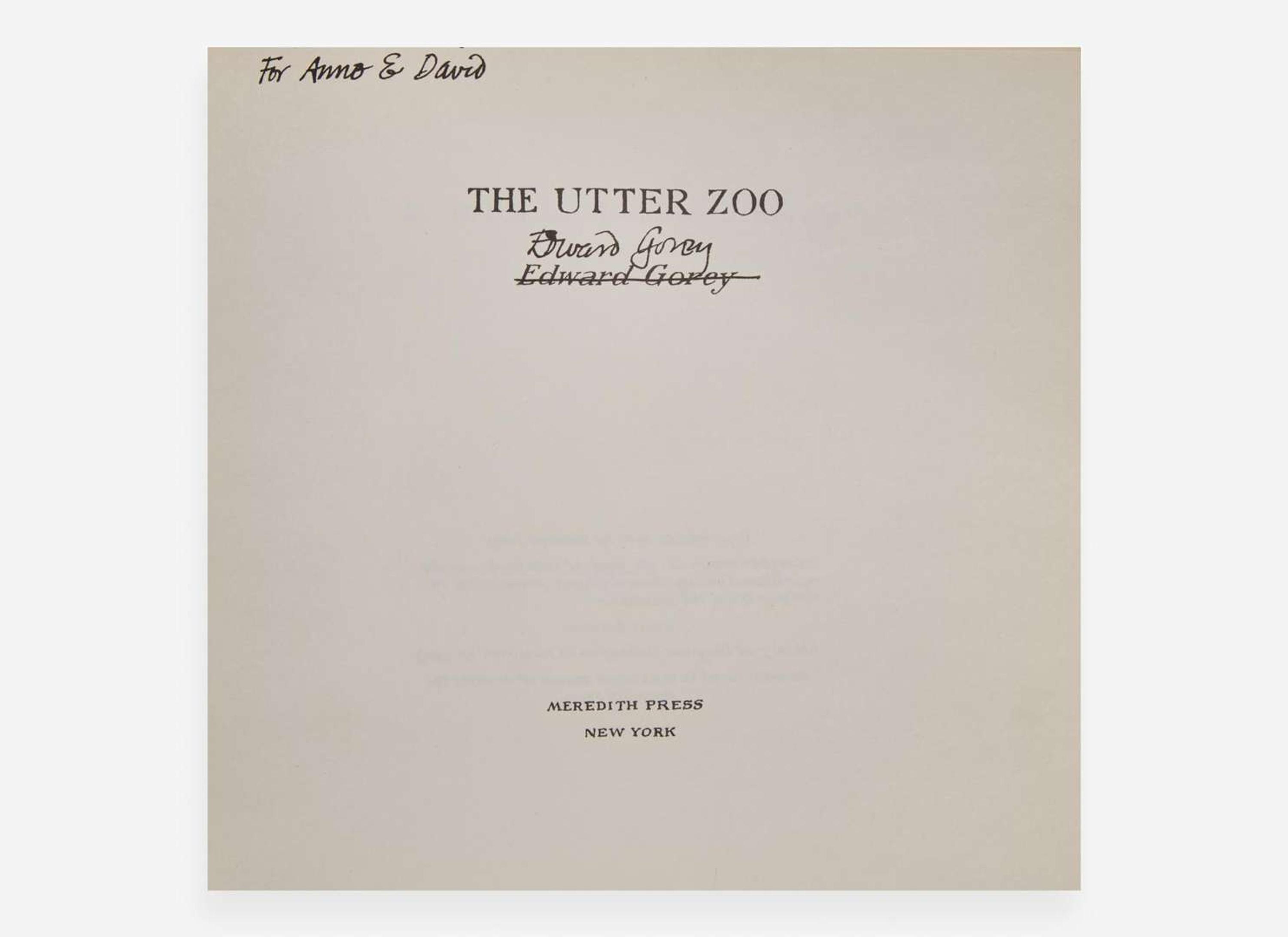 [Children's & Illustrated] Gorey, Edward: The Utter Zoo