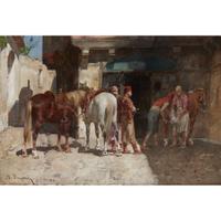 ALBERTO PASINI (ITALIAN 1826-1899) THE BLACKSMITH'S COURTYARD