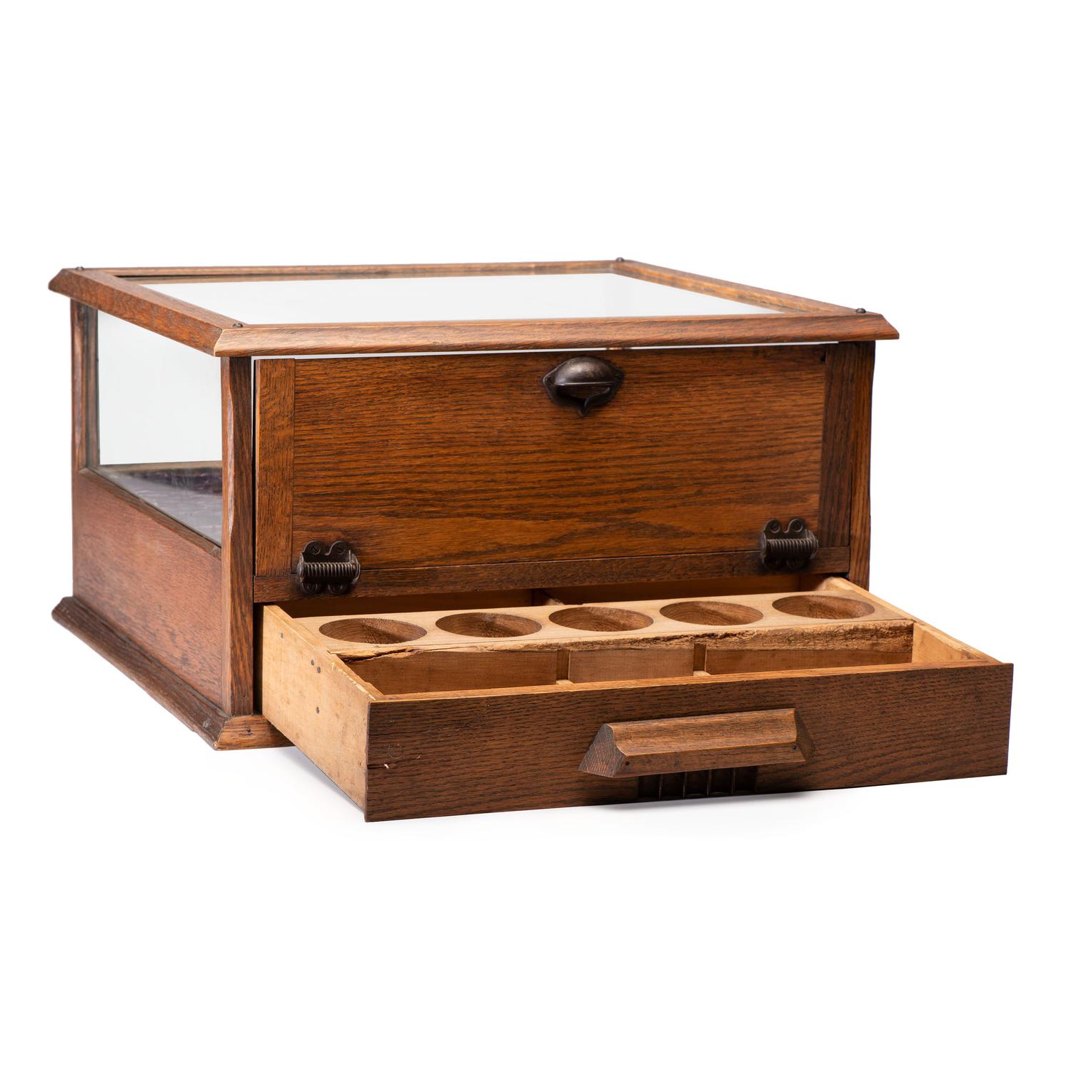 A Wooden Frame Countertop Display Case